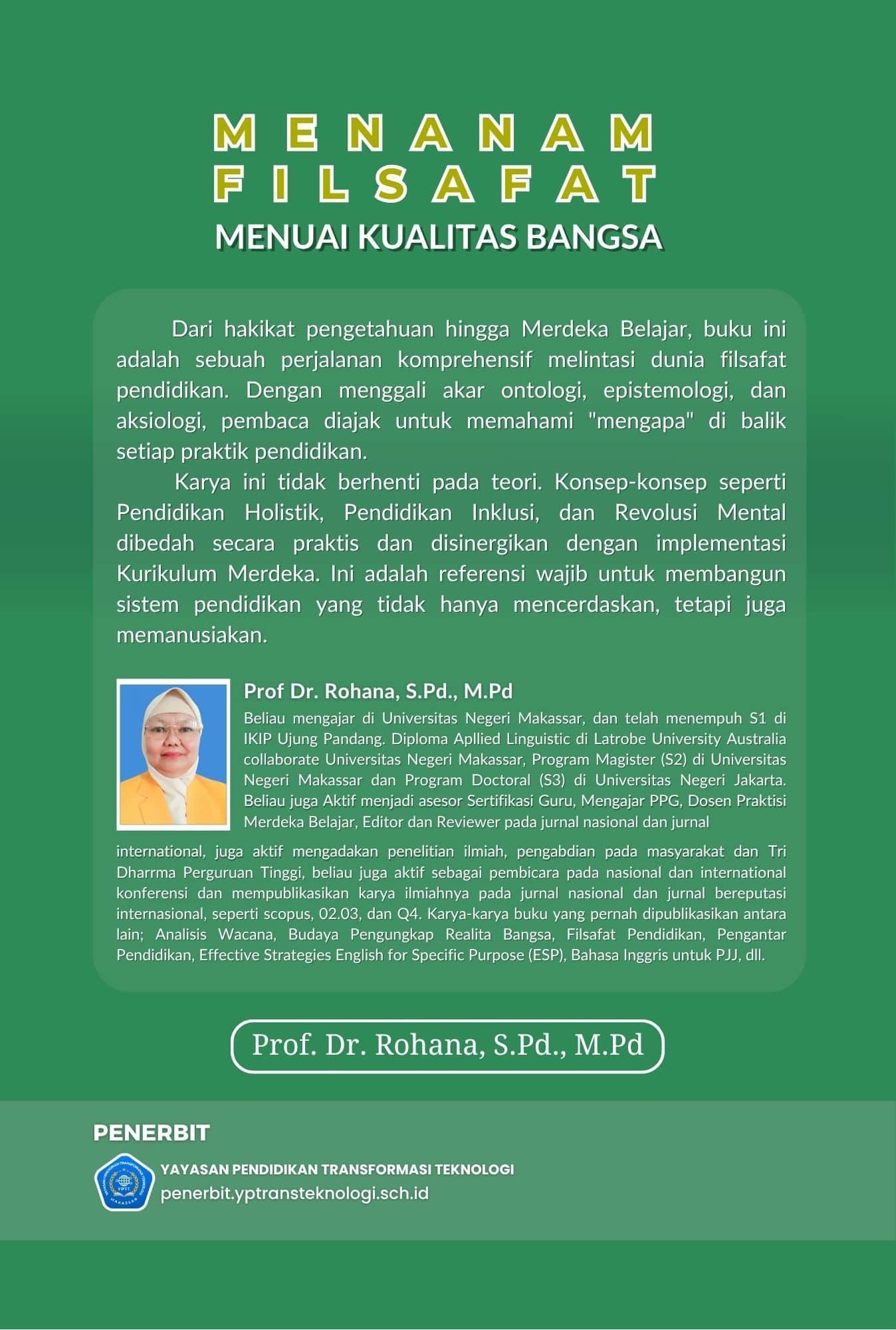 Cover Buku Menanam Filsafat Menuai Kualitas Bangsa